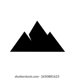 Minimalist mountain and sun silhouette, featuring simple dark peaks and yellow sun shapes, perfect for outdoor, travel, and nature branding.