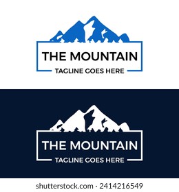 Minimalist mountain symbol logo icon vector template