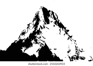 Minimalist Mountain Vector Art Design in Black and White