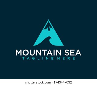 Minimalist Mountain And Wave Logo