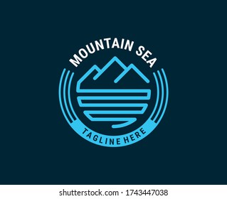 Minimalist Mountain And Wave Logo