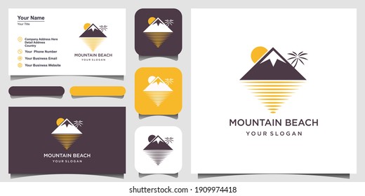 Minimalist Mountain And Wave Logo