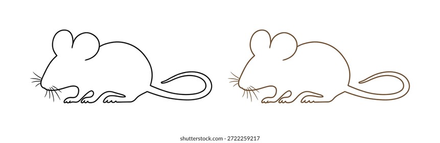 Minimalist mouse. Mouse icon, symbolizing curiosity, agility, and small mammals in nature or lab settings.