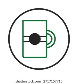 Minimalist mug logo design featuring clean lines and a circular frame, representing a warm beverage, coffee, or cafe. Perfect for branding, websites, and print materials, conveying simplicity and