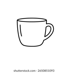 Minimalist mug outline icon. Simple cup symbol for hot drinks.