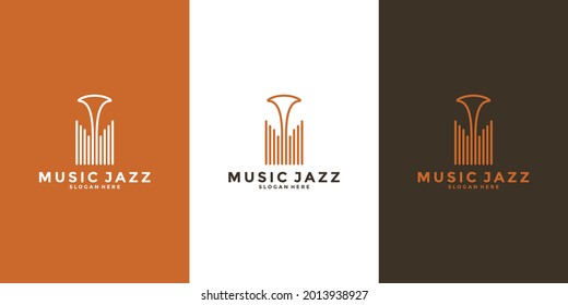 diseño minimalista de logotipo de jazz para músicos o amantes de la música o de los negocios, etc