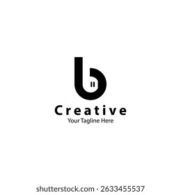 Minimalist music logo, a logo with letter B and earphone for your brand