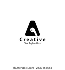 Minimalist music logo, a logo with letter A and earphone for your brand