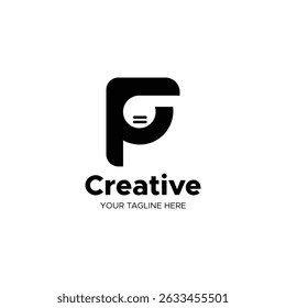 Minimalist music logo, a logo with letter F and earphone for your brand