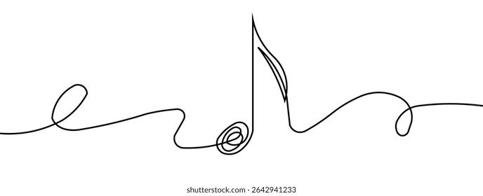 Minimalista Music Note Line Art, Gráfico de Oitava Nota
