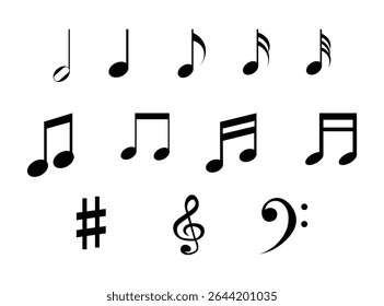 Minimalist Music Notes Vector Set