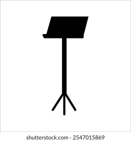 Minimalist music stand icon, ideal for music performances, education, and instruments.