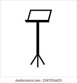 Minimalist music stand icon, ideal for music performances, education, and instruments.