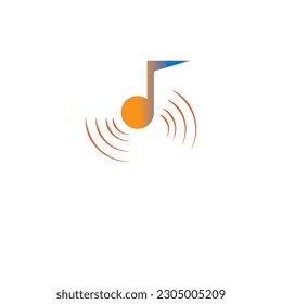 Minimalist musical logo or flat music logo
