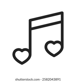 Minimalist Musical Note with a Heart Shape Symbolizing Love for Music