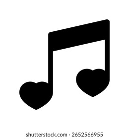 Minimalist Musical Note with a Heart Shape Symbolizing Love for Music