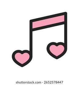 Minimalist Musical Note with a Heart Shape Symbolizing Love for Music