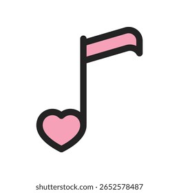 Minimalist Musical Note with a Heart Shape Symbolizing Love for Music
