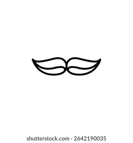 Minimalist Mustache Line Art Illustration On Transparent Surface Design