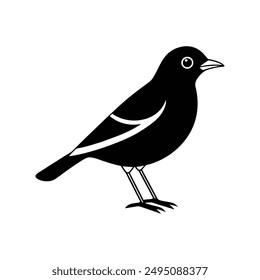 Minimalist Myna Bird Black Silhouette Vector Illustration