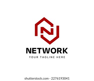 Minimalist N Letter Logo with House Shape