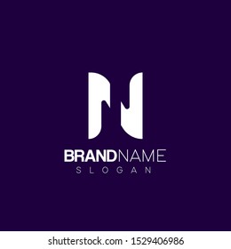 minimalist N logo design concept
