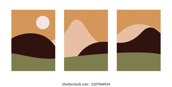 Minimalist natural abstract contemporary aesthetic background landscape