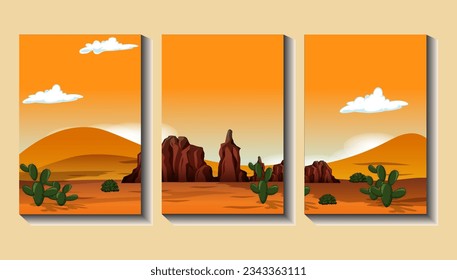 Minimalist natural abstract contemporary aesthetic background landscape with desert mountains with nice colors, minimalist art print design