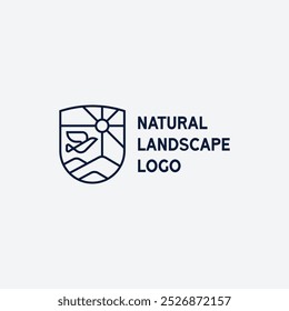 Minimalist Natural Landscape Logo Vector Illustration