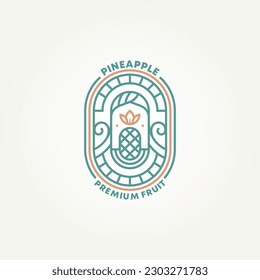 diseño de ilustración vectorial de la placa de la insignia de la fruta dulce natural minimalista. concepto moderno del logotipo del emblema de frutas exóticas tropicales