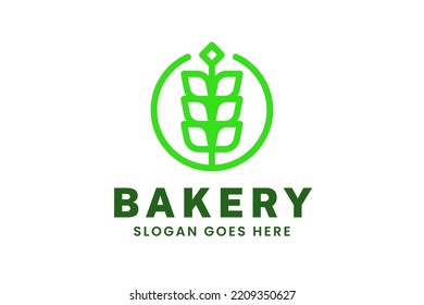 Minimalist Nature Bakery Logo Design, Suitable for Your Plant Based or Vegan Bakery