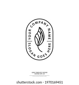 Minimalist nature logo design template on white background