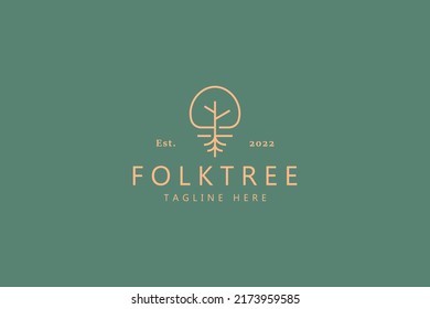 Minimalist Nature Tree Logo Template. Creative Sign Symbol Brand Identity Idea.