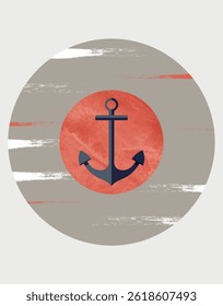 Minimalist Nautical Anchor Wall Art