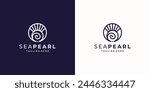 minimalist Nautilus Pompilius nautilus shell spiral shape logo inspiration.