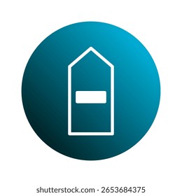 Minimalist navigation design displaying location pointer button over a gradient circular shape design element icon