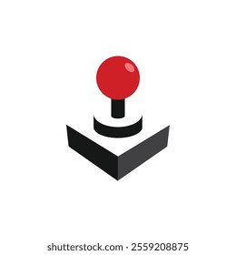 Minimalist negative space joystick logo design vector. Retro joystick logo for sale. Arcade game joystick logo for sale