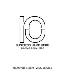 Logotipo de LO de espaço negativo minimalista, emblema de LO criativo, design de LO elegante, ícone profissional, marca elegante, identidade de logotipo única