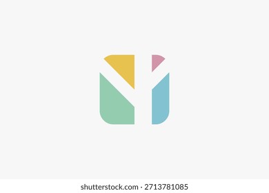 Árbol de espacio negativo minimalista en logotipo cuadrado
