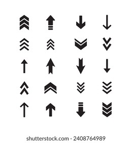 minimalist neon vector arrow set, direction up down cercal shape base icon. isolated new concepts art graphics design. minimalist abstract cercal arrow set collection. modern illustration icons.    