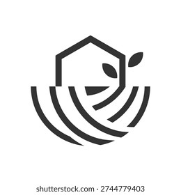 Minimalist Nest House Logo Design Concept.