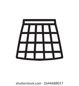 Ilustración de trampa de red minimalista con una estructura similar a una cuadrícula. Un gráfico versátil para la tecnología de la pesca y los conceptos de diseño.