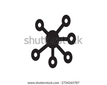 Minimalist network connection icon with nodes