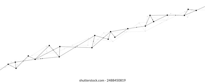 Minimalist Network polygonal connect lines and dots background template. Technology data transfer server global system graphic vector.	
