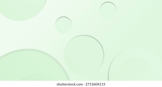 El Neumorfismo Minimalista Circula El Fondo Abstractas. Formas flotantes 3D suaves verdes y blancas.