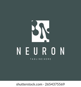 design de logotipo de neurônio minimalista com silhueta celular dna neuron atom modelo de símbolo de ilustração
