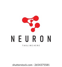 minimalist neuron logo design with cell silhouette dna neuron atom illustration symbol template