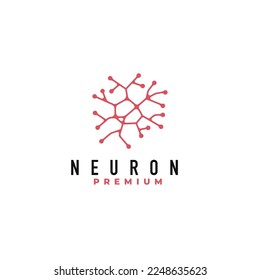 Minimalist neuron logo design vector illustration