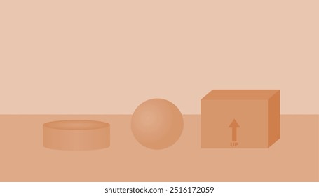 Ilustración de Formas geométricas tonificadas neutrales minimalistas