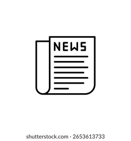Minimalist News Icon Displaying Current Information And Press Reporting